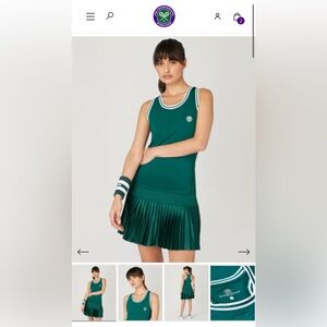 Wimbledon Women's Core Performance Tennis skirt and tank pleated - Green